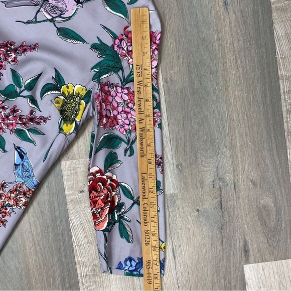 Boden Eliza Floral Bird Print Silk Blend Shift Tunic Dress Gray 4 - Picture 13 of 13